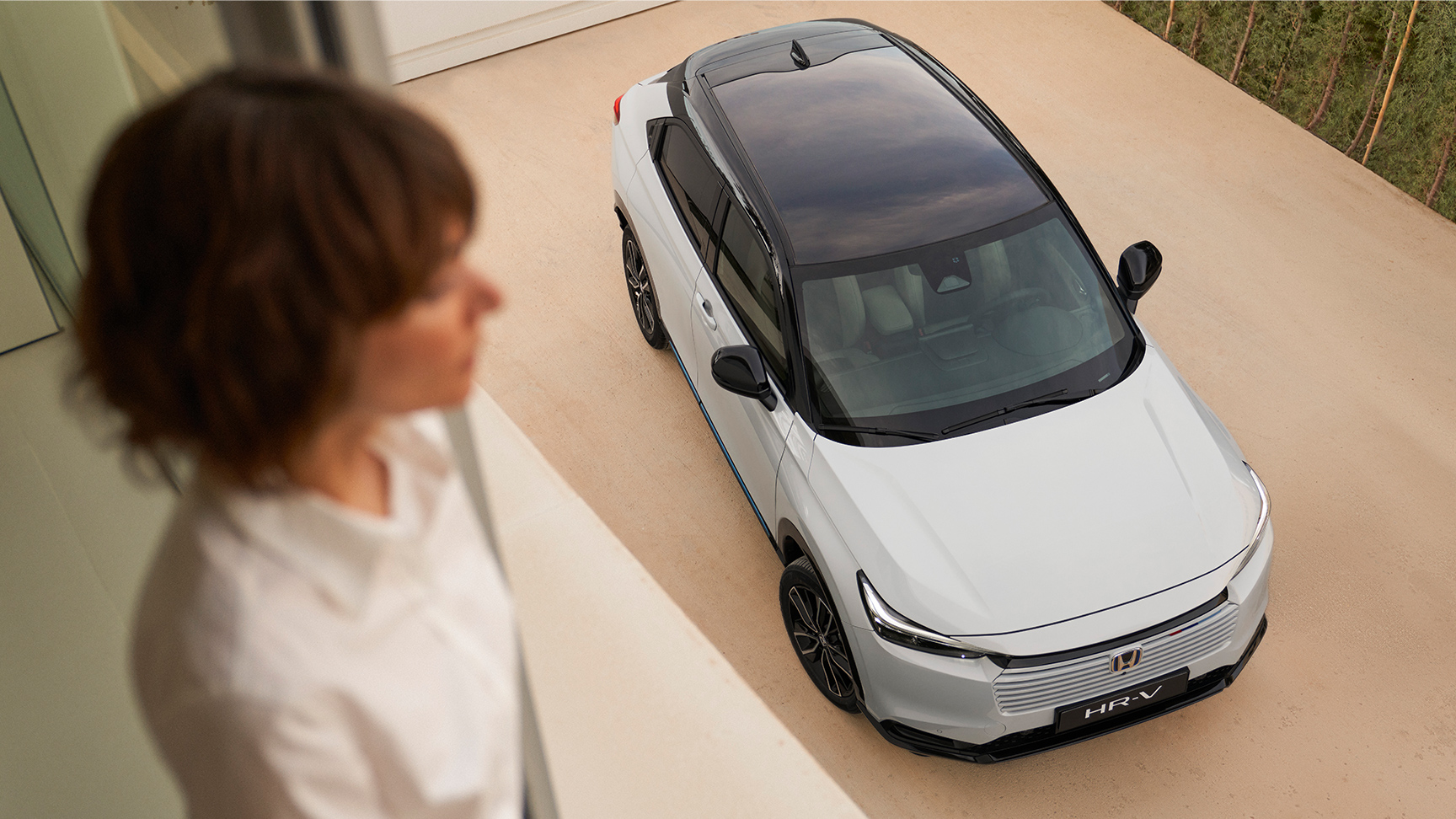 Vue aérienne du dessus du HR-V. 