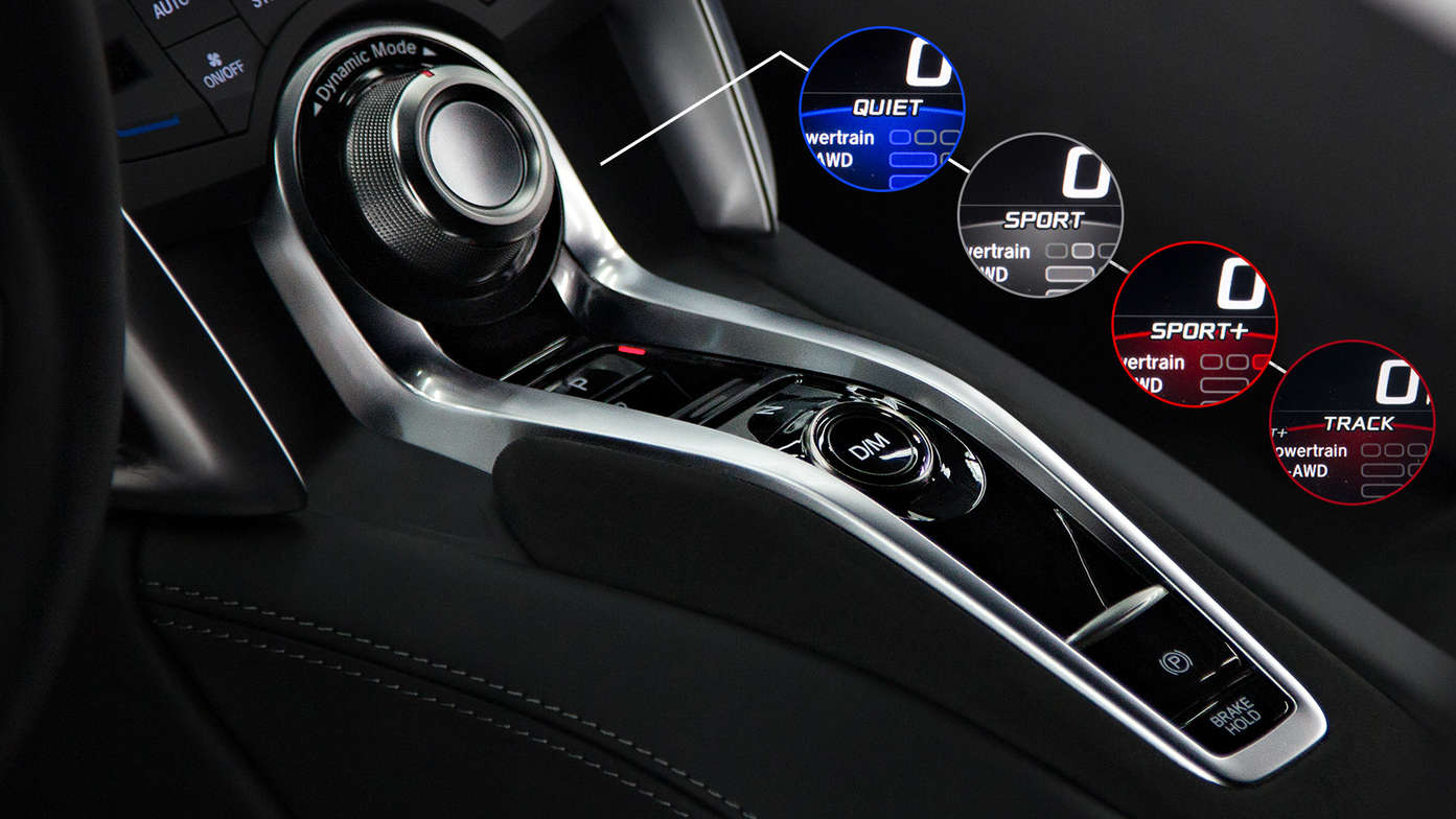 Gros plan du système dynamique de la Honda NSX.
