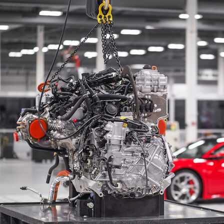 Gros plan du moteur de la Honda NSX.