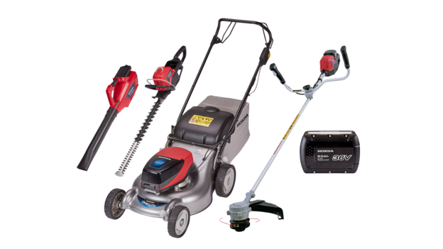 Gamme à batterie, de trois quarts face.