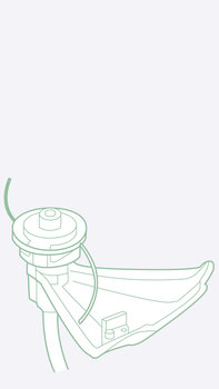 Illustration de la tête de débroussailleuse.