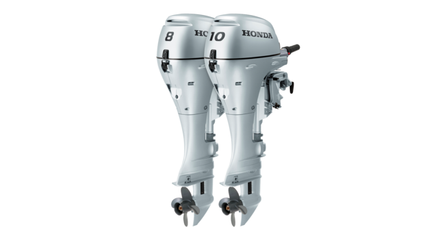 Moteurs BF6, BF8 et BF10 de trois quarts face.