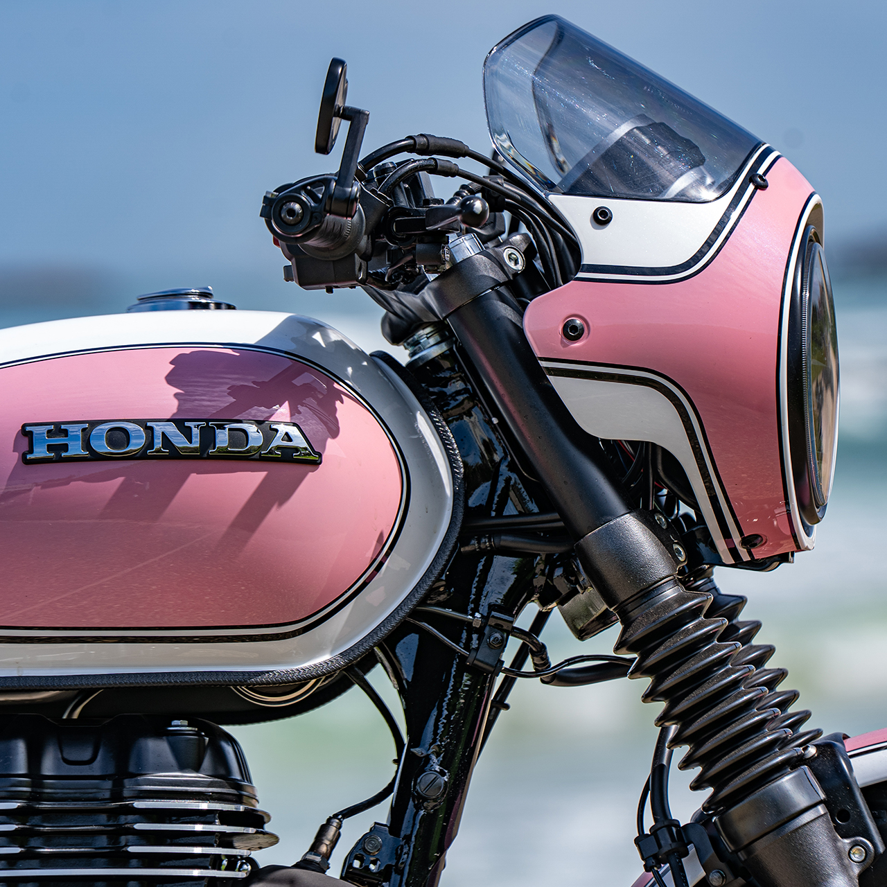 Miranda custom GB350S fuel tank and headlight