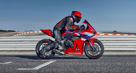 Honda CBR650R riding a bend on mountain road