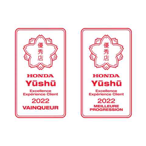 Logos des prix d’excellence client Honda Yūshū.