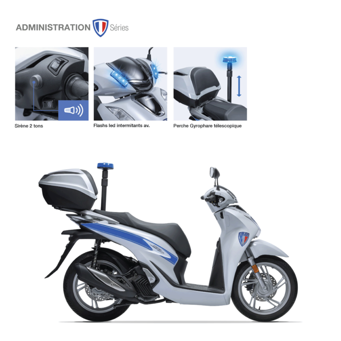 Scooter Grandes Roues SH125i  Honda Flotte police municipale